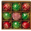 UKDD® Set of 9 Premium Baubles Luxury Christmas Tree Bauble