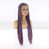 BTWTRY Purple Braided Wig Micro Braided Hair Synthetic Lace Front