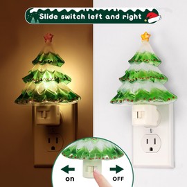 L LOHAS LED Christmas Tree Night Light, 3000K Warm White Plug in Night Light, 360° Rotatable Vintage Decor Nightlight for Kids Room, Hallway & Home Party, Cute Holiday Gift, 1 Pack