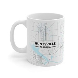 Huntsville, Alabama AL Map Mug (11 oz)