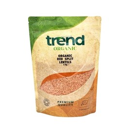 Trend Organic Red Split Lentils Ideal for Soups, Salads, and Main Courses with Its Hıgh Fibre, High Protein Content, Certified Organic, Vegan, Non-GMO, No Perservatives or No Additives, Raw, 1kg