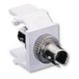 Leviton 41084-SIF Quickport Fiber Optic Adapter, ST Connector, Single Mode/Multimode, Phosphor Bronze Sleeve, Ivory