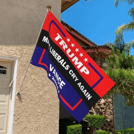 Trump Flag 3x5 Foot, Trump Vance 2024 Flag3x5 Ft,Vote Trump President Election Patriotic Flags, Trump Vance 2024 Make Liberals Cry Again Banner Sign With 2 Grommets For Garden Lawn Yard Home Decor