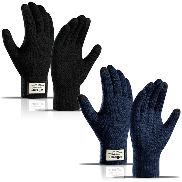 Long Keeper 2 Pairs Winter Touch Screen Gloves Unisex Warm
