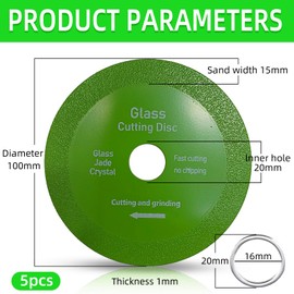 3PCS Glass Cutting Disc, 100mm Manganese Steel Glass Cutting Wheel, Suitable for Angle Grinder, Rotary Tool Accessories, for Jade, Ceramic, Tile, Marble