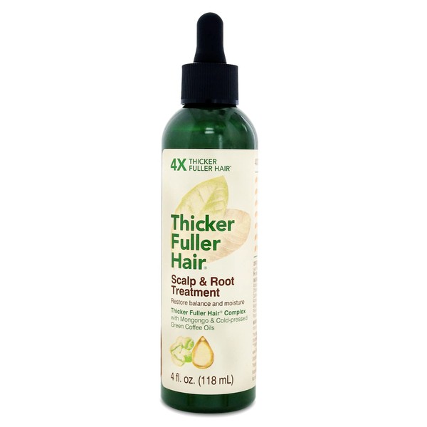 Thicker Fuller Hair Tratamiento para el cuero cabelludo y las raíces, 4 onzas, impulso nutritivo sin dejar