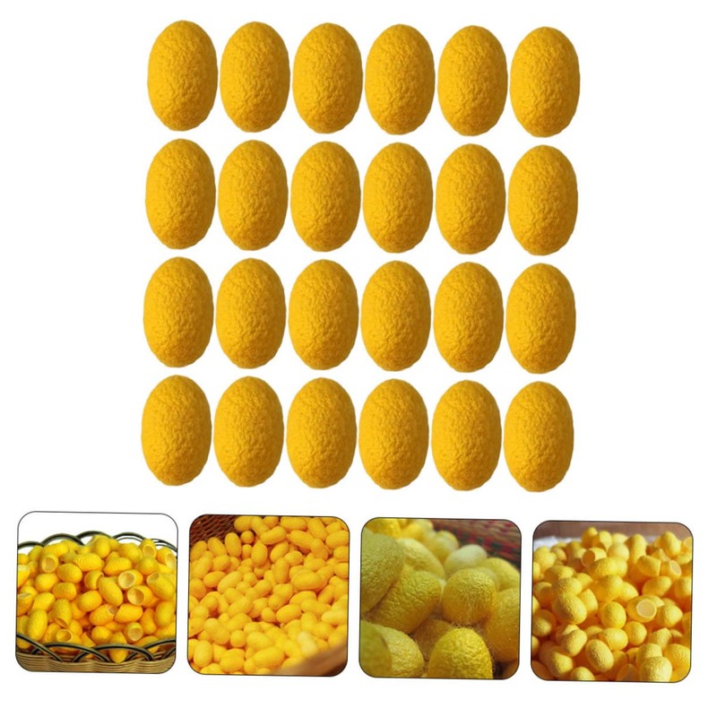 Healeved 50pcs Natural Silk Ball Beauty Scrub for Wrinkle Removal