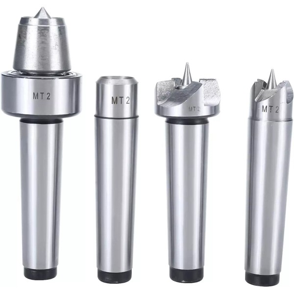 8milelake 4 Pack MT2 Wood Lathe Live Center Set Drive