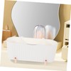 GLEAVI Compartment Cotton Pad Box Lidded Storage Organizer for Bathroom