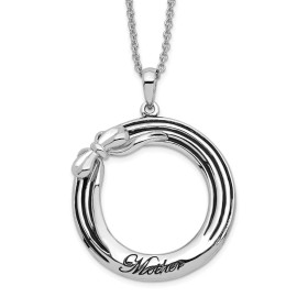 Million Charms 925 Sterling Silver Antiqued My Mother, My Gift 18in. Necklace