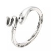 LZD Alloy Cuff Finger Ring Snake Antique Silver Size 7