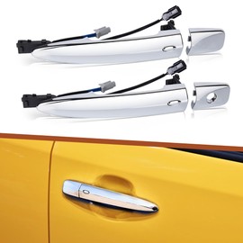 PAIMOHO Exterior Door Handle for Nissan Maxima Sentra Murano Leaf Chrome Door Handle Front Left & Right Side Smart with Keyless Entry System Replace# 806469N00A,80640-9N00A, 80640-3NA0A - 2 Pcs