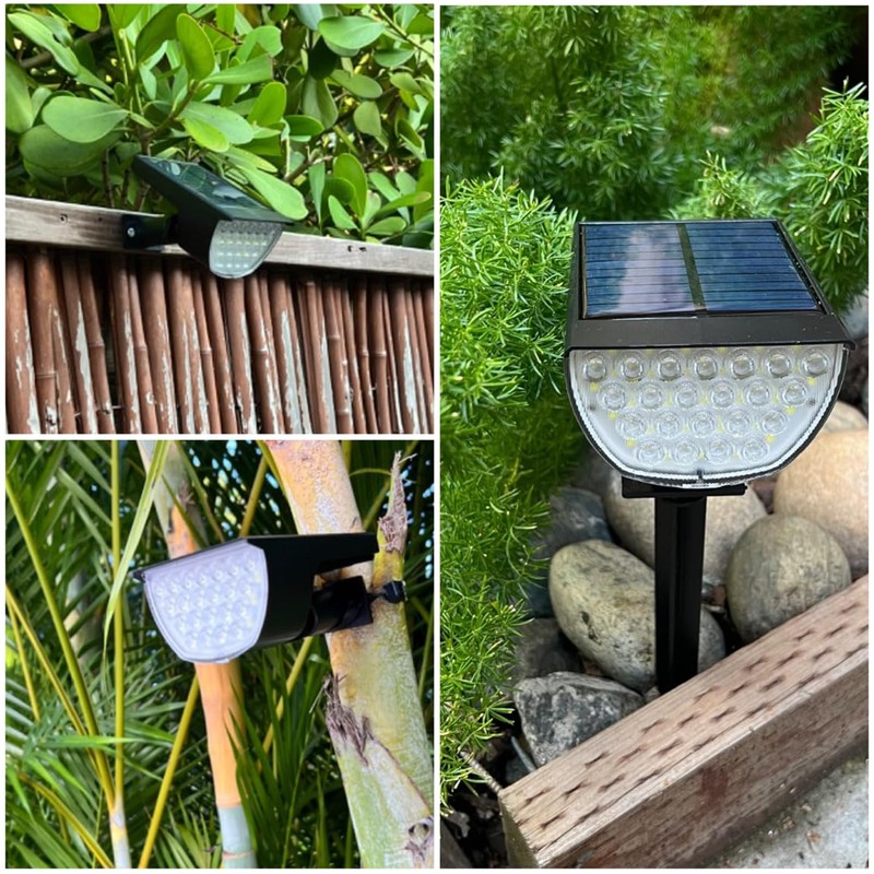 GKGG Solar Lights Outdoor Waterproof IP65, 76 LED 3 Lighting