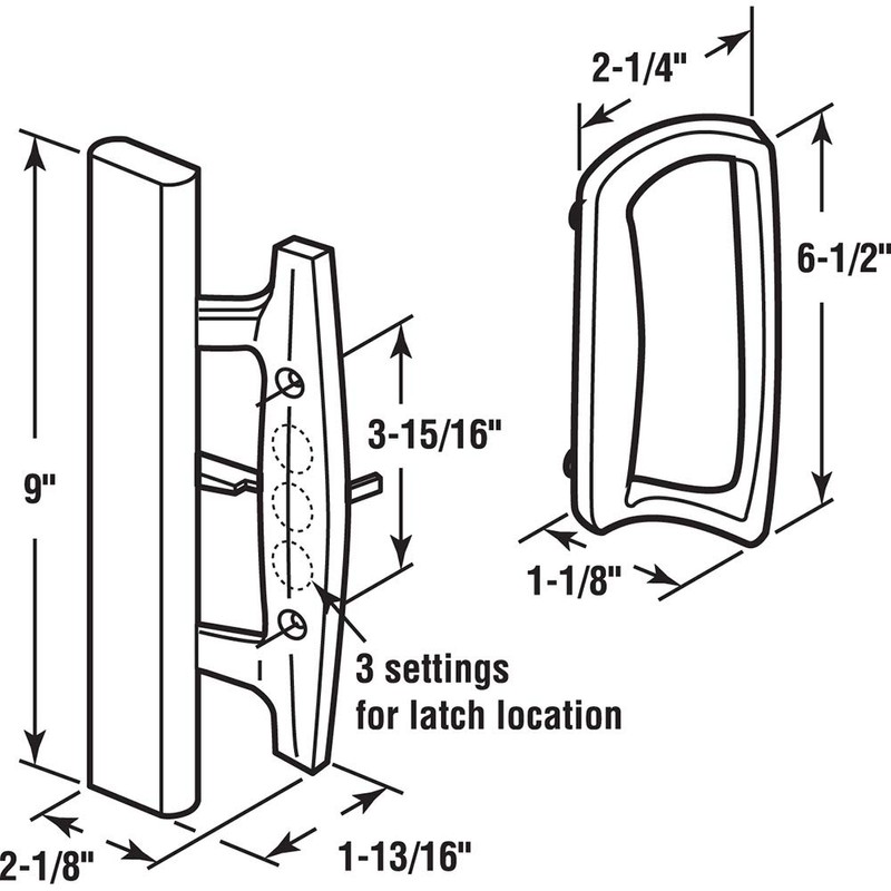 Prime-Line C 1131 Sliding Glass Door Handle Set – Replace
