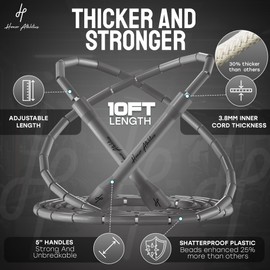 Honor Athletics 2.0 Beaded Jump Rope - Adjustable with Unbreakable Handles & Shatterproof Beads for Enhanced Fitness Training (Galactic Silver)