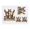 4 x 'Happy Birthday Donkeys' Temporary Tattoos - Water Resistant,