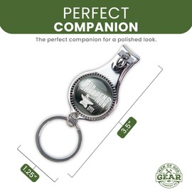 3-in-1 Scripture Nail Clipper Multitool, Green - Iron Sharpens Iron, Prov 27:17 - Metal Bible Verse Keychain Nail Clipper Tool with Bottle Opener & Nail File - Christian Pocket Tools for Men
