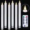 yunsheng 11 Inches Flameless Taper Candles Flickering with Remote &