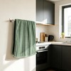 CODOHI 3 Pack Green and White Striped Hand Towels 100%