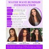 Highlight Black and Brown Bundles With Closure Water Wave 100%