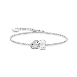 Thomas Sabo Gold Plated Silver Intertwined Heart Bracelet A2163-051-14, Sterling Silver, Cubic Zirconia