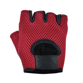 Send Sports Mesh Net Breathable Training Gym Gloves, Mesh Net Breathable Training Workout Cycle Weight Lifting Padded Gym Gloves (Red, Large)