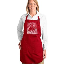 LA POP ART Word Art Apron - Popular Horse Breeds Red