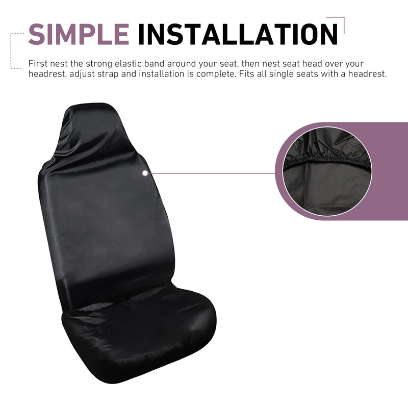Bawkars 2 PCS Car Seat Cover, Washable Front Seat Protective