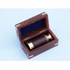 Hampton Nautical Scout's Chrome/Leather Spyglass Telescope with Black Rosewood Box,