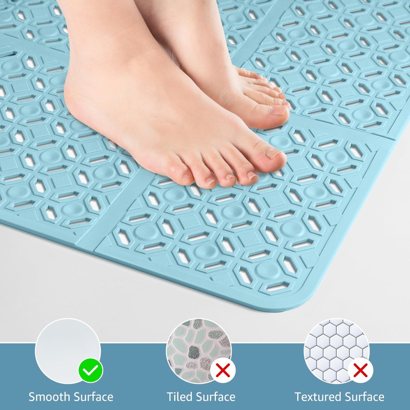 Yolife Square Shower Mat, 27" x 27" Shower Mat with