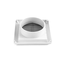 QWORK 4" Louvered Vent Cover, 4 Pcs Covers for Outdoor Dryer Vent Exhaust Air Covers (white)