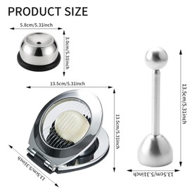 WANAVO Egg Cutter Egg Cutter Set Made of 304 Stainless Steel, Set Contains 1 x Egg Opener, 1 x Egg Cutter and 1 x Egg Cutter Stainless Steel Set, Egg Cutter Set for Picking Eggs