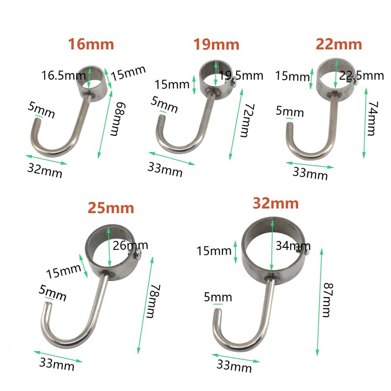 Zerniple Stainless Steel Hook Towel Hanger Hook Kitchen Utensil Hook