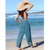 TARSE Womens Linen Wide Leg Pants Casual Loose Drawstring Summer