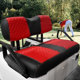 XUANYUDG0769 Golf Cart Front Seat Covers for EZGO TXT 1994-2013 OEM Seat Cushion, Adjustable Buckles/No Stapler Required, Black/Green/Red/Blue
