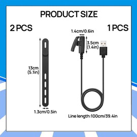 Nouiseuns Charger for Garmin Watch – USB Charging Cable Compatible with Forerunner 35 230 235 630 645 Music 735XT, Approach G10 S20, Secure Durable USB Charger (100cm/3.3ft)