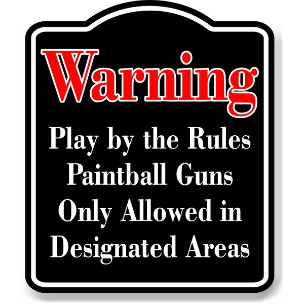 Warning Play by the Rules Paintball Guns BLACK Aluminum Composite