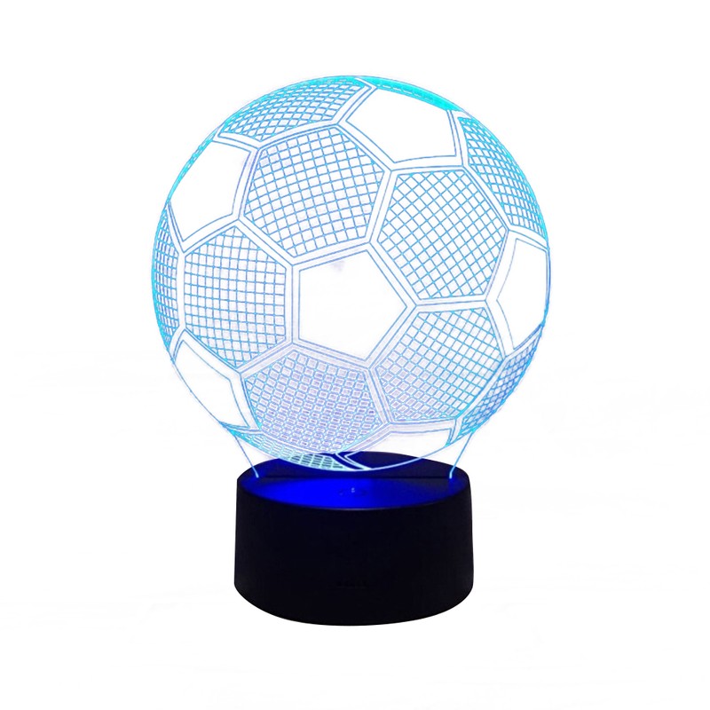 3D Visual Soccer Night Lamp USB LED Touch Football Shaped