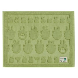Senko DesignStudio (S.D.S) Senko My Neighbor Totoro Totoro Atsume Bath Mat, Approx. 17.7 x 23.6 inches (45 x 60 cm), Green Towel Mat, Cotton Fabric 52143