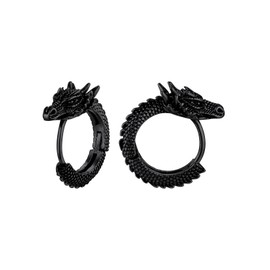 Richsteel Hypoallergenic Dragon Earrings Stainless Steel Hoop Earrings Punk Jewellery Gift Box, Stainless Steel, No Gemstone