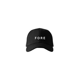 Fore Golf Hat, Black Baseball Cap, Adjustable Snapback, Lightweight Polyester