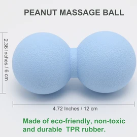 Hard Peanut Massage Ball, Double Lacrosse Massage Ball. Deep Tissue Massage Roller Mobility Ball for Physical Therapy Myofascial Release Muscle Relaxer Acupoint Massage (Blue)