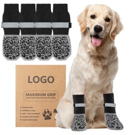 Dog Paw Protectors, Dog Boots for Injured Paws Waterproof, Adjustable Dog Shoes with Grippers, Anti-Slip Dog Boots for Senior Dogs on Hardwood Floors, Set (XS)