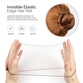 5 Pcs Ballet Bun Nets for Women - Invisible Elastic Edge Mesh Hair Net Covers for Dance, Performance, Sports - Durable and Stretchable (Black)