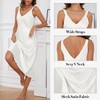 ouansyltg Women Long Night Gown Satin Slip Nightgown Deep V