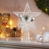 COM-FOUR® Deco Star Christmas - White Metal Star with Pine