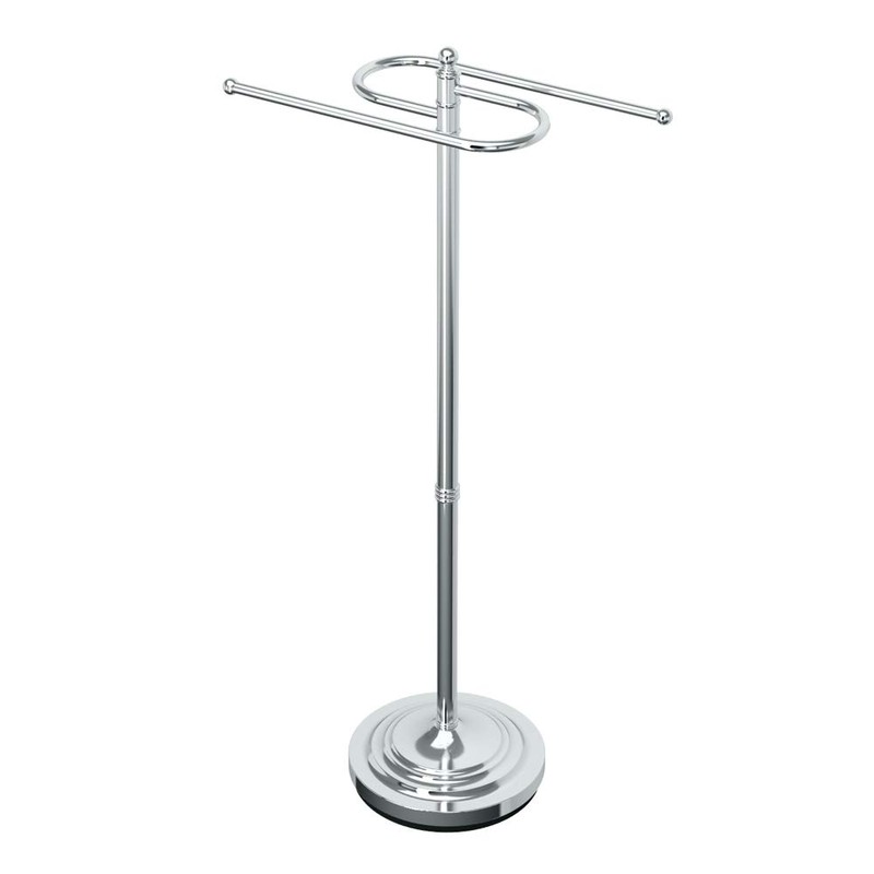 Gatco 1505 Floor Standing S Style Towel Holder, Chrome