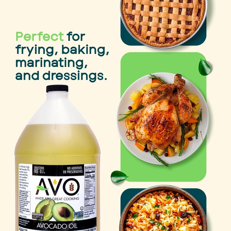 AVO NON GMO 100% Avocado Oil, 1 Gallon 128 Fl-oz,