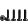 Drenky M4 Stainless Steel Screws, Black Countersunk Bolts M4 X
