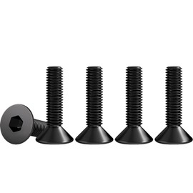 Drenky M4 Stainless Steel Screws, Black Countersunk Bolts M4 X 20mm Hex Socket Countersunk Bolts DIN 7991 / ISO 10642 Machine Screws Rustproof Flat Head Hex Socket Cap Screws (Pack of 50)